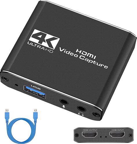 Capture Card Audio Video Capture Card With Microphone 4k Hdmi Loop Out 1080p 60fps Video
