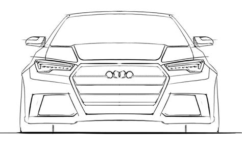 Sketch A Day 007tutfront008 Car Drawings Car Front Simple Car Drawing