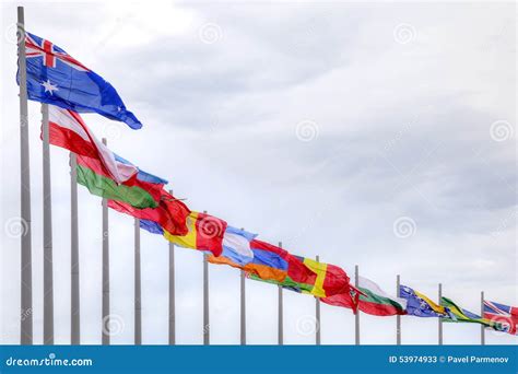 Olympic Flags Stock Image Image Of Flag Adler Style 53974933