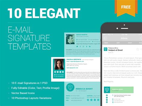 10 Free Email Signature Templates by ZippyPixels on Dribbble