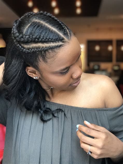 Having this type of length gives you enough hair to work on but not too much of a strain to maintain, perfect for her. Braided hair styles for black girls | Natural braided ...
