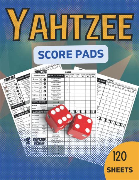 Buy Yahtzee Score Pads The Yahtzee Score Books Yahtzee Game Record Score Keeper Book