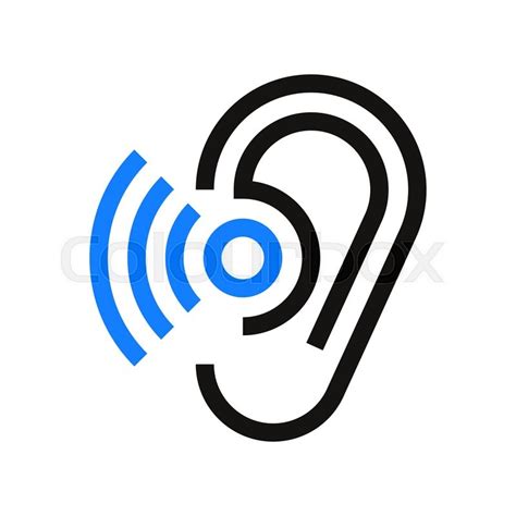 Ear Icon Hearing Symbol Isolated On Stock Vector Colourbox