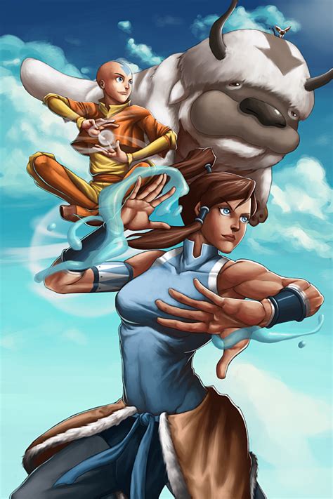 The last airbender, known as avatar: Aang (air) vs Korra (fire/water) - Battles - Comic Vine
