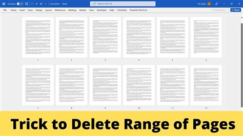 Shortcut To Delete Multiple Page Range Of Pages In Ms Word 2007 And