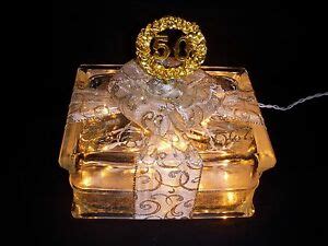 These happy wedding anniversary gift ideas are a great place to start. 50th Wedding Anniversary Glass Block Light - 50 Golden ...