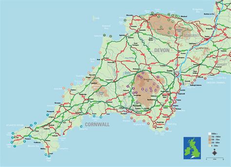 Map Of Devon And Cornwall Map Of The World