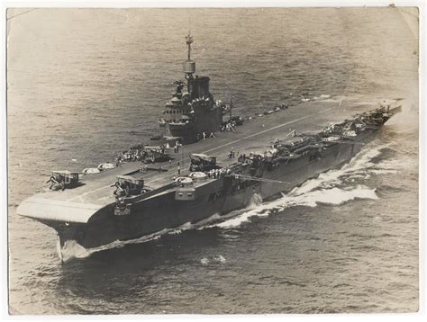 Illustrious 1940 Sepia Large Image Navy Aircraft Carrier Navy