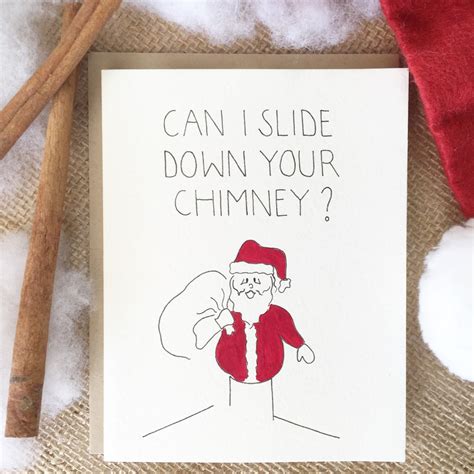 Naughty Christmas Card Funny Christmas Card Naughty Santa Etsy