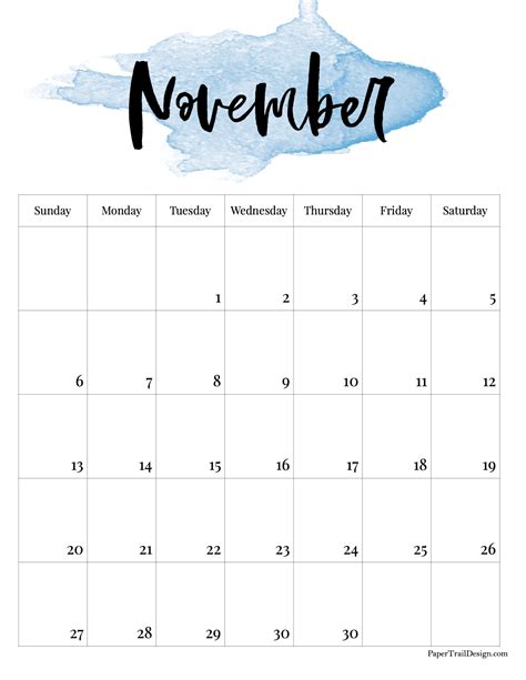 Blank Calendar Template November 2022