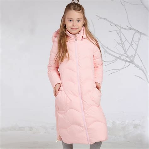 Sweet Pink Winter Jackets For Little Girl X Long Warm Teenage Girls