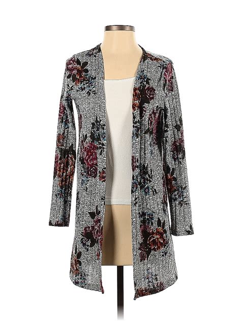 Fortune Ivy Floral Gray Cardigan Size Xs 76 Off Thredup