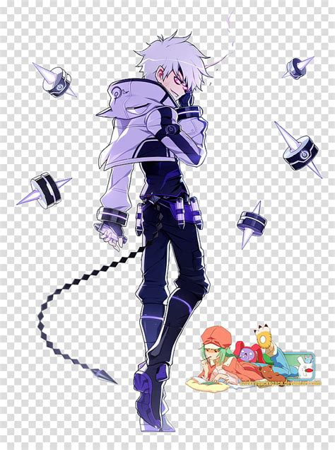 Add Elsword Render V Purple Haired Male Anime Character Transparent