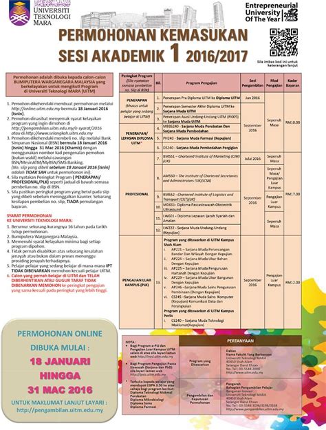 Diploma penulisan skrip diploma in script writing fakulti filem teater dan animasi universiti teknologi mara cawangan selangor kampus punca. PERMOHONAN KEMASUKAN PELAJAR KE UiTM BAGI SESI AKADEMIK 1 ...