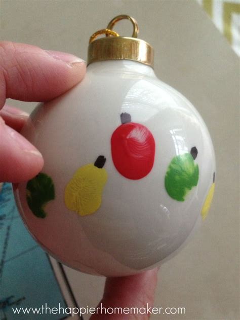 Diy Kids Fingerprint Ornament The Happier Homemaker Christmas
