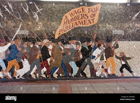 Memorial Mosaic Depicting The Chartist Movement March In Newport That Ended With More Than