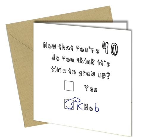 1028 Funny 40th Birthday Card Boy Male Son Daughter Humorous Thirty T