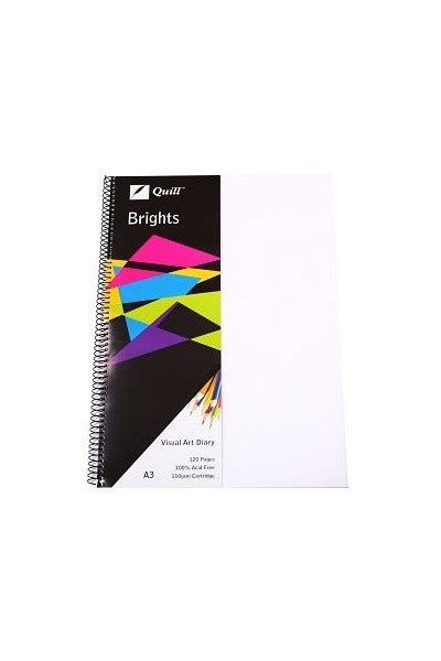 Quill Visual Art Diary A3 Brights Frosted 60 Leaf Qui 10777
