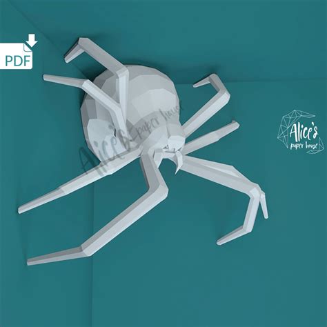 Spider Papercraft Black Widow Spider Latrodectus Model Diy Etsy