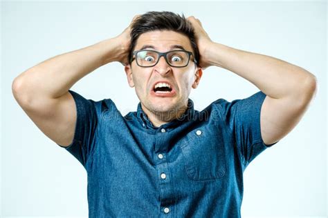 Man With Shocked Amazed Expression Stock Photo Image Of Cheerful