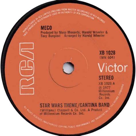 Meco Star Wars Theme Cantina Band 1977 Solid Centre Vinyl Discogs