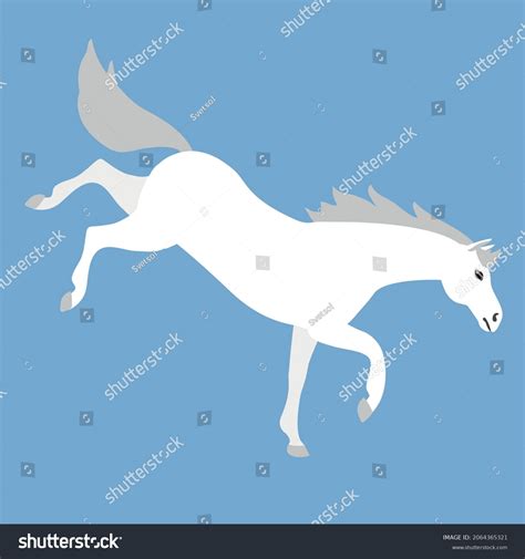 Vector Flat Cartoon Horse Kicking Isolated Stock Vector Royalty Free