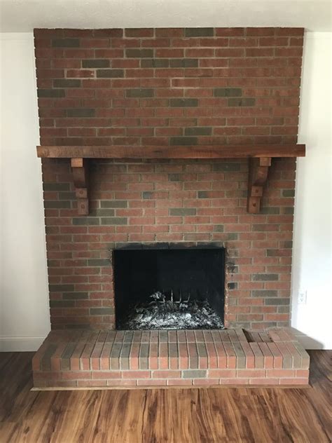 Painting Our Fireplace Grey The Barn In 2020 Painted Brick