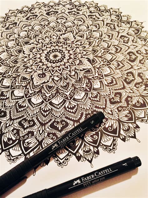 Freehand Mandala Using My New Faber Castell Pitt Artist Pens