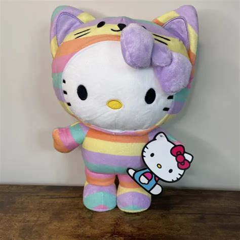 New Gund Hello Kitty Sanrio Pastel Rainbow Plush Stuffed Animal 95