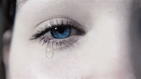 Tears In A Female Sad Eye In 1080p A Young Girl Weeping About Sadness