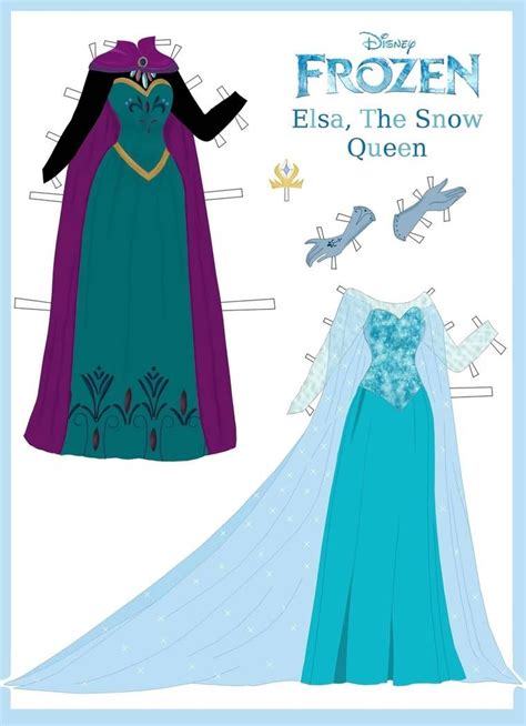Disneys Frozen Paper Dolls Elsas Outfits By Evelynmckay On