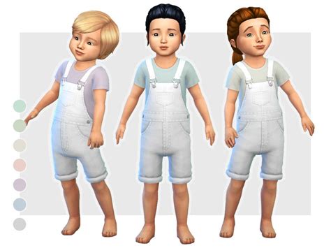 Simsefins Comfy Toddler Overalls 01 Toddler Hair Sims 4 Toddler