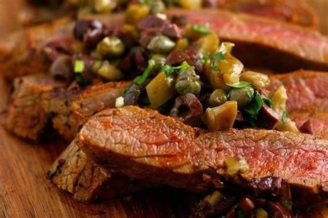 grilled flank steaks with sicilian olive tapenade recipe on food52 gourmet recipes beef recipes