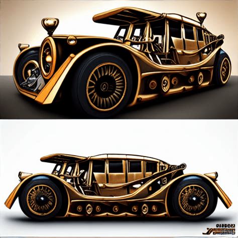 Full Body Steampunk Car High Details Hyperrealistic 4k Futuristic
