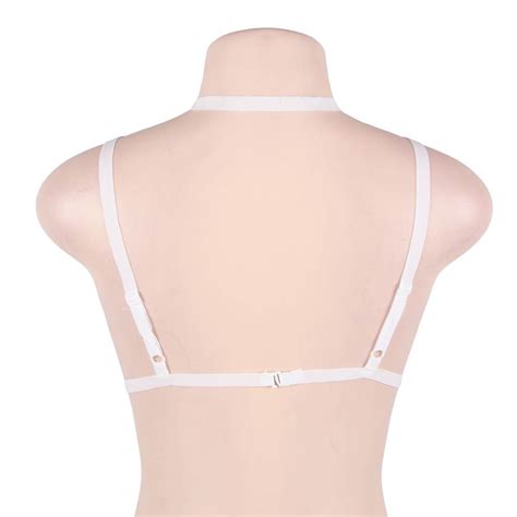 Cheap White Elastic Strappy Harness Bra Women Bralette