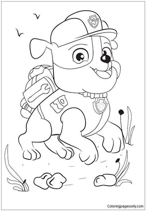 Rubble Paw Patrol Disney Coloring Page Free Printable Coloring Pages