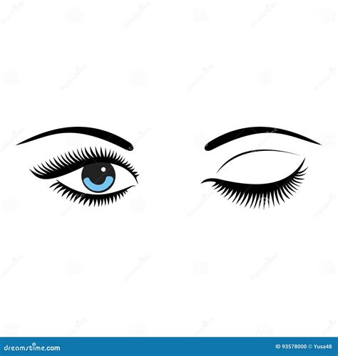 beautiful women blue eyes with make up stock vector illustration of outline eyes 93578000