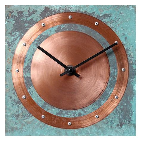 12 Inch Copper Wall Clock Art Decor 7th Anniversary T