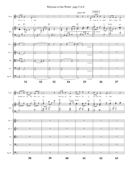 Welcome To Our World With Strings Free Music Sheet