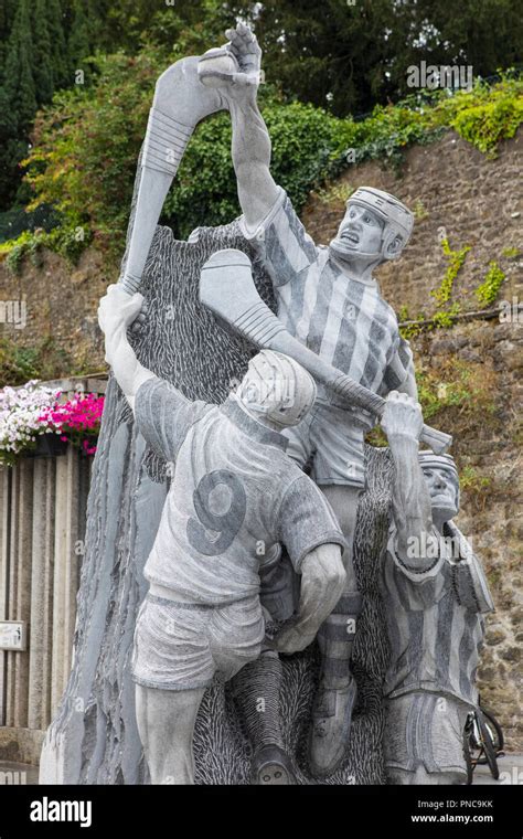 Kilkenny Republic Of Ireland August 14th 2018 A Hurling Statue In