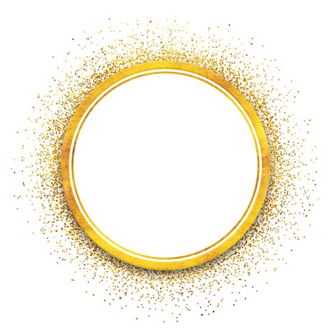 Gold Glitter Circle Frame Luxury Round Golden Circles Shining Glitter PNG Transparent Clipart
