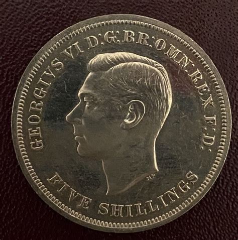 1951 Festival Of Britain George Vi Five Shilling Coin With Info Sheet
