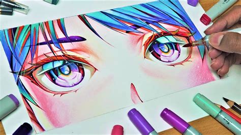 How To Color Anime Eyes Copic And Pencils Basic Anatomy マンガイラスト