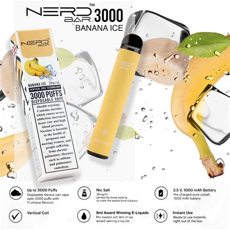 Nerd Bar 3000 Banana Ice Disposable Vape In Abu Dhabi Vape Shop Dubai