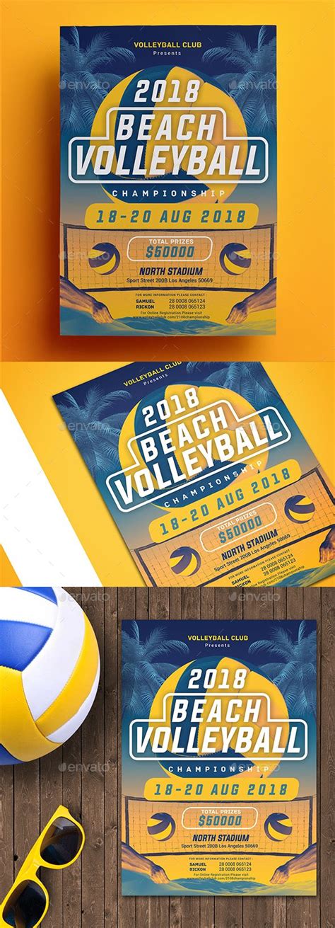Beach Volleyball Flyer Beach Volleyball Volleyball Designs Flyer