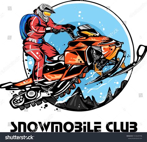 Snowmobile Logo Emblems Badges Icons Snowmobile Vector De Stock Libre