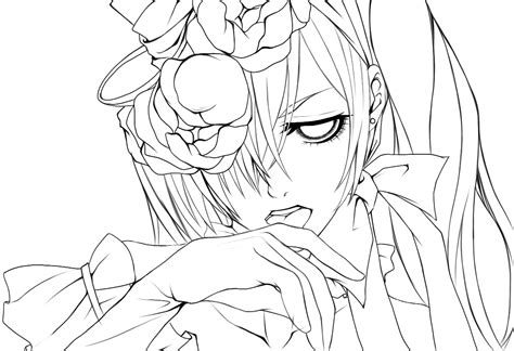 The picture on the rightt is a front view showing thr distinctive windows peak and the lack of black color immediately around the eyes. Black Butler Coloring Pages to download and print for free