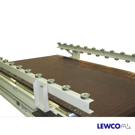 Intralox Belt Conveyor With Wheel Guard Rail Lewco Conveyors