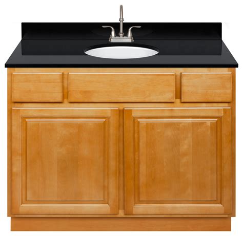 Its black granite top accents the antique style of this beautiful vanity and comes. Brown Bathroom Vanity 42", Absolute Black Granite Top ...