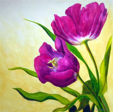 Scott Gordon — Purple Tulips 900x893 Tulip Painting Watercolor